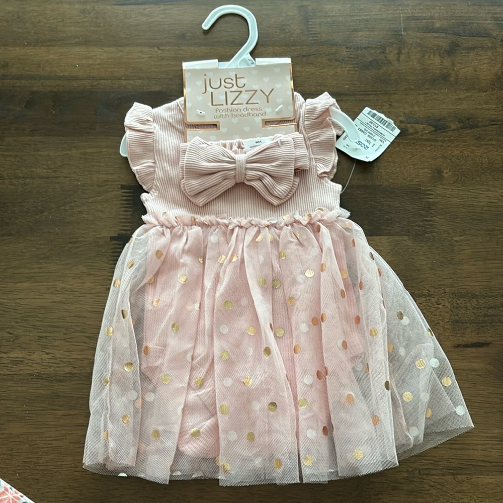 NWT baby girl dress with headband